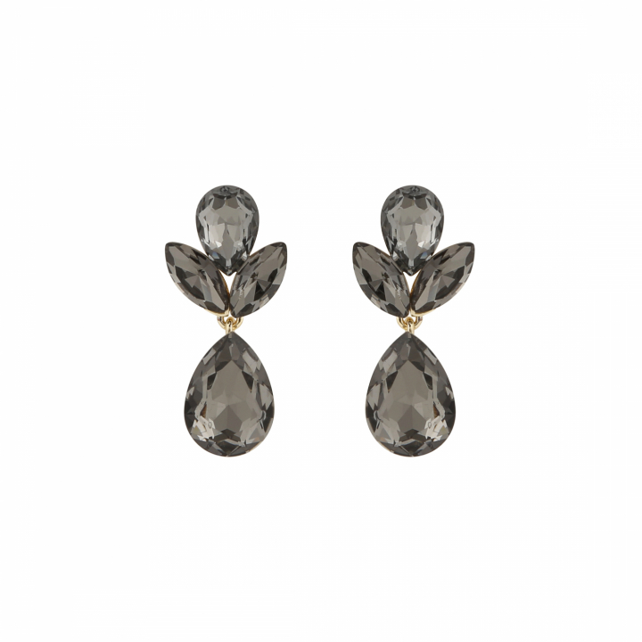 Swift drop pendant ear gold grey in de groep Oorbellen / Gouden oorbellen bij SCANDINAVIAN JEWELRY DESIGN (1280-6300-369-ONE)