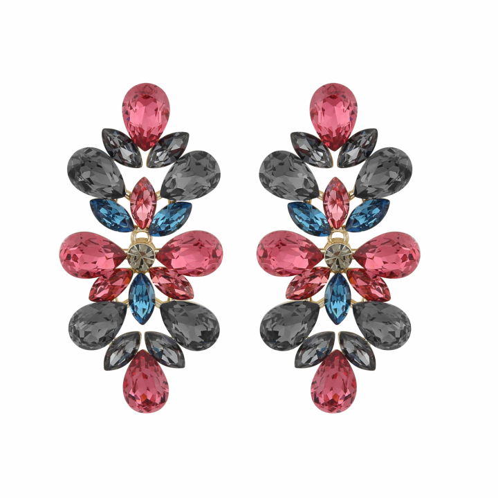 Product Image for SNÃ OF SWEDEN Swift big pendant ear gold mix bordeaux