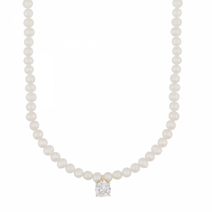 Product Image for SNÃ OF SWEDEN Saga pearl neck 45 Gold/clear-45 cm