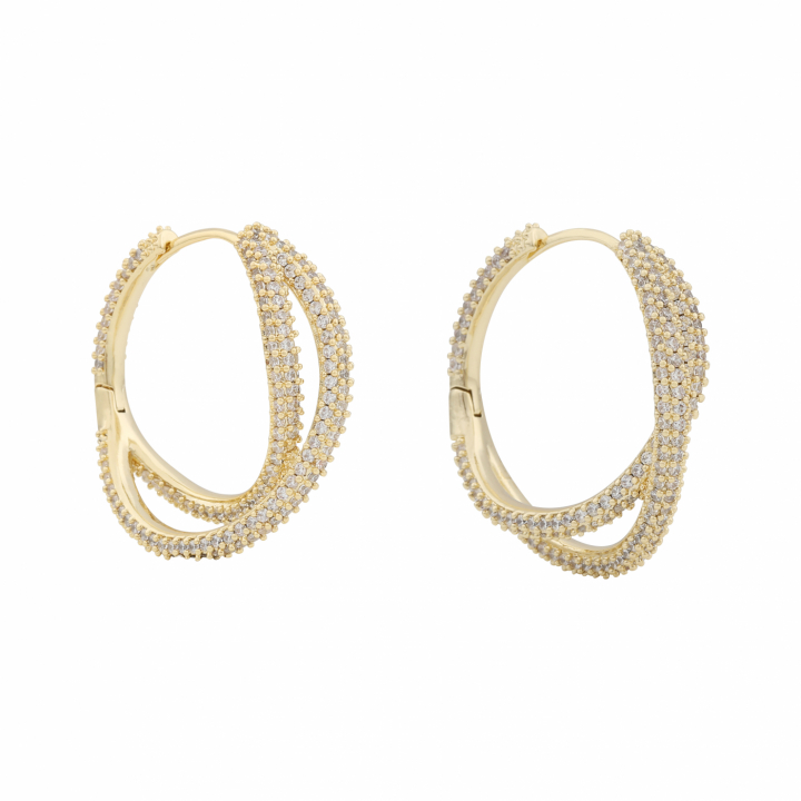 Product Image for SNÃ OF SWEDEN North double ring ear Gold/clear-Onesize