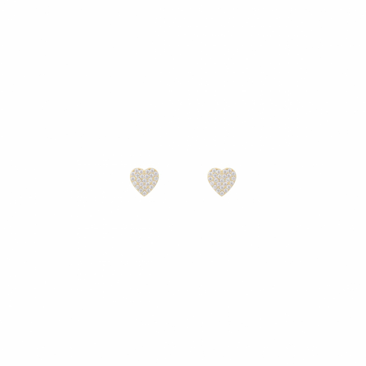 North mini heart ear Gold/clear-Onesize in de groep Oorbellen / Gouden oorbellen bij SCANDINAVIAN JEWELRY DESIGN (1289-7500-251-ONE)