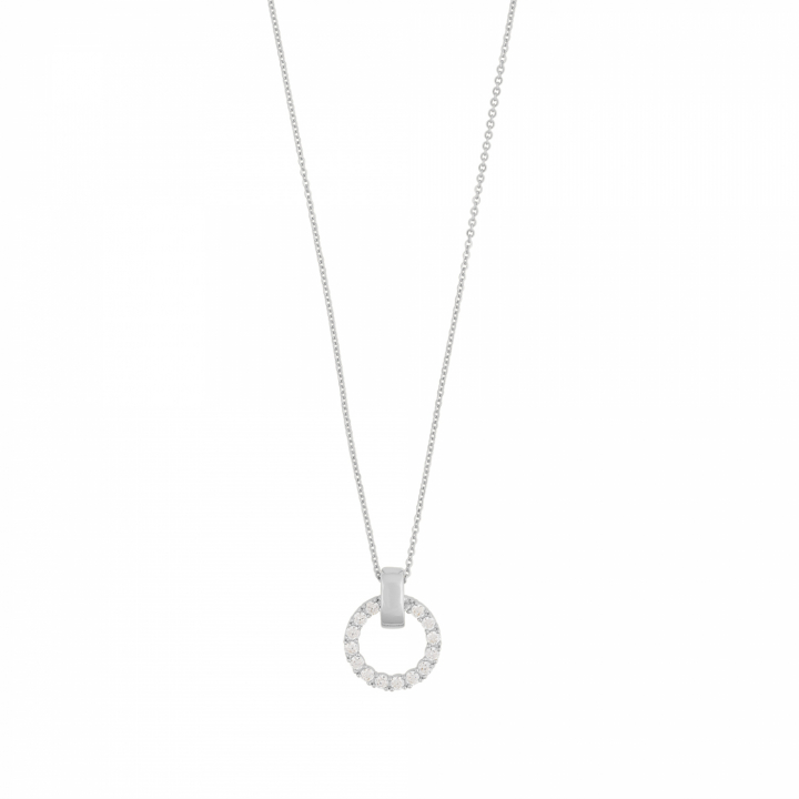 Product Image for SNÃ OF SWEDEN East round pendant neck 45 Zilver/clear-45 cm