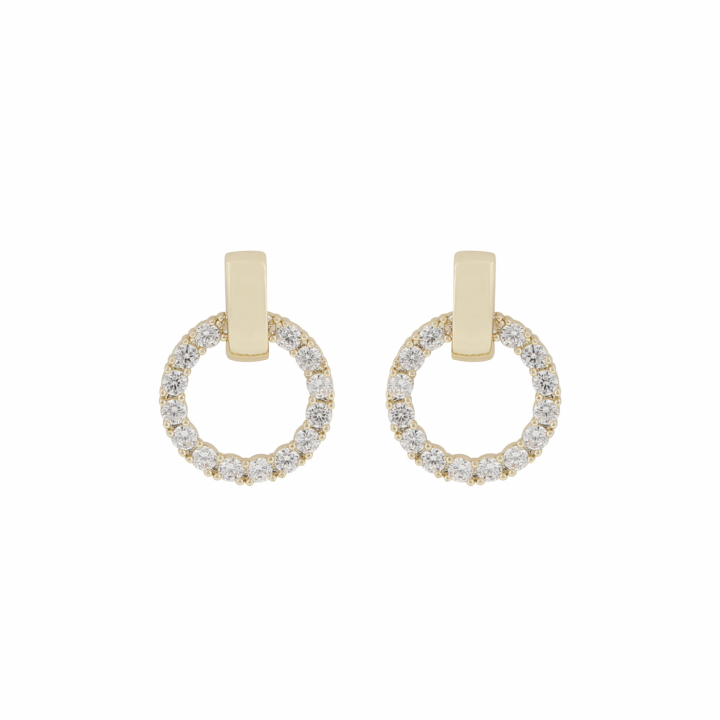 Product Image for SNÃ OF SWEDEN East round pendant ear Gold/clear-Onesize