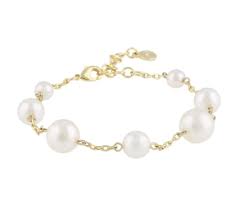 Lydia pearl chain brace in de groep Armbanden / Gouden armbanden bij SCANDINAVIAN JEWELRY DESIGN (1292-3300-362)