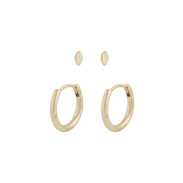 Meya Earring set Gold in de groep Oorbellen / Gouden oorbellen bij SCANDINAVIAN JEWELRY DESIGN (1293-72009-257)