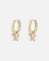 Meya Butterfly Earrings Gold in de groep Oorbellen / Gouden oorbellen bij SCANDINAVIAN JEWELRY DESIGN (1293-8100-251)