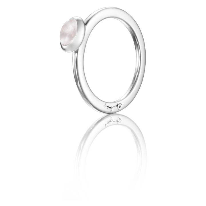 Love Bead Zilver - Rose Quartz Ring Zilver in de groep Ringen / Zilveren ringen bij SCANDINAVIAN JEWELRY DESIGN (13-100-01576)