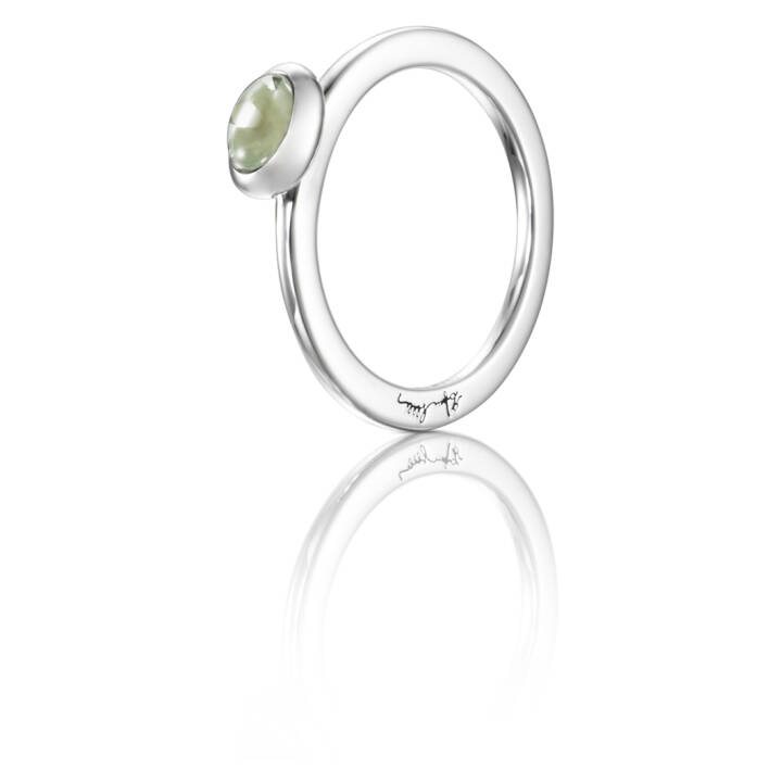 Love Bead Zilver - Green Quartz Ring Zilver in de groep Ringen / Zilveren ringen bij SCANDINAVIAN JEWELRY DESIGN (13-100-01577)