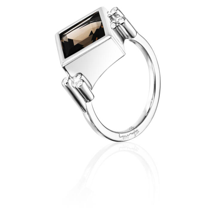 Shiny Memory - Smokey Quartz Ring Zilver in de groep Ringen / Zilveren ringen bij SCANDINAVIAN JEWELRY DESIGN (13-100-01903)