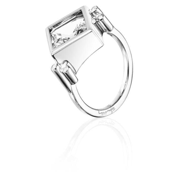 Shiny Memory - Crystal Quartz Ring Zilver in de groep Ringen / Zilveren ringen bij SCANDINAVIAN JEWELRY DESIGN (13-100-01904)