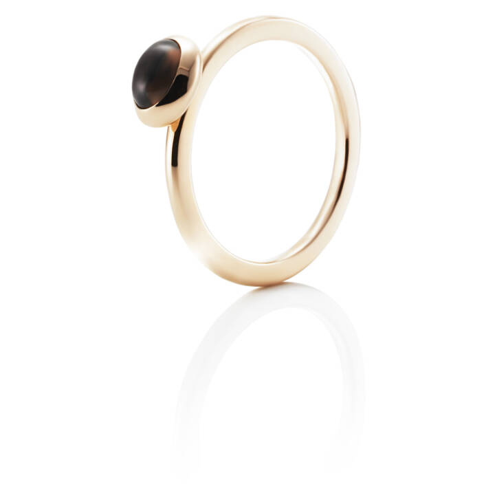 Love Bead - Smokey Quartz Ring goud in de groep Ringen / Gouden ringen bij SCANDINAVIAN JEWELRY DESIGN (13-101-00443)