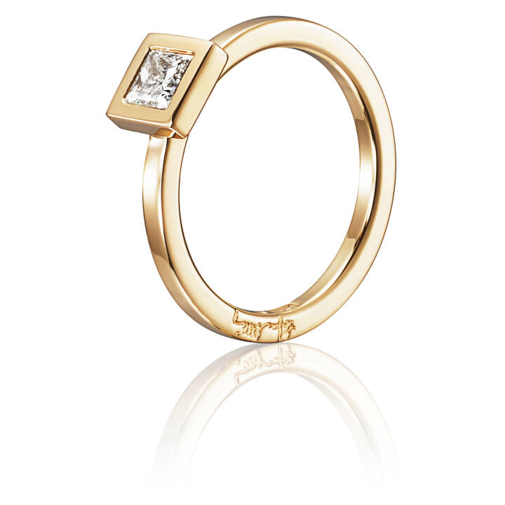 Princess Wedding Thin 0.40 ct diamant Ring goud in de groep Ringen / Verlovings- & trouwringen bij SCANDINAVIAN JEWELRY DESIGN (13-101-01118)