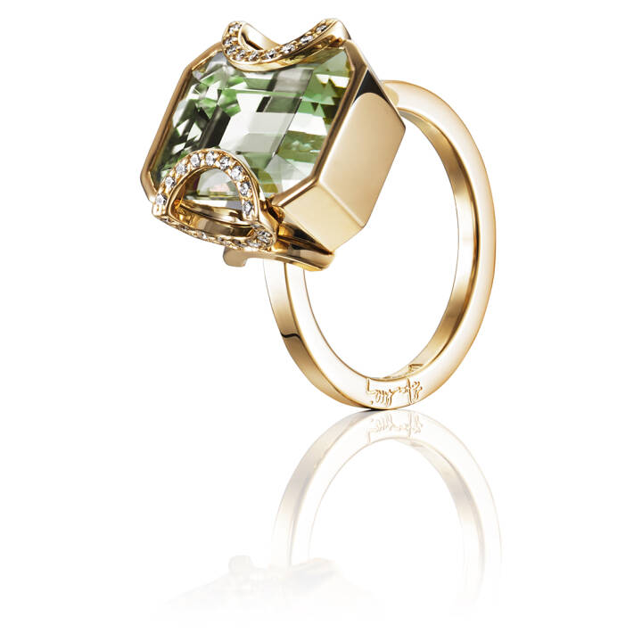Product Image for Efva Attling Little Magic Star - Green Quartz Ring goud.50 mm