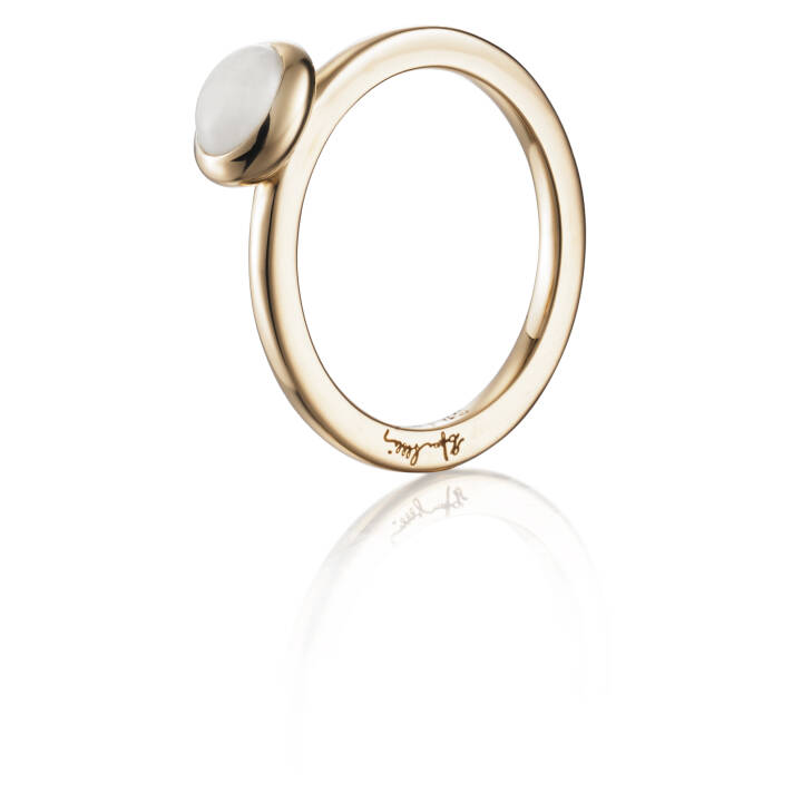 Love Bead - Moonstone Ring goud in de groep Ringen / Gouden ringen bij SCANDINAVIAN JEWELRY DESIGN (13-101-01448)