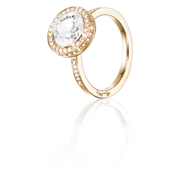 Halo - Crystal Quartz Ring goud in de groep Ringen / Verlovings- & trouwringen bij SCANDINAVIAN JEWELRY DESIGN (13-101-01914)