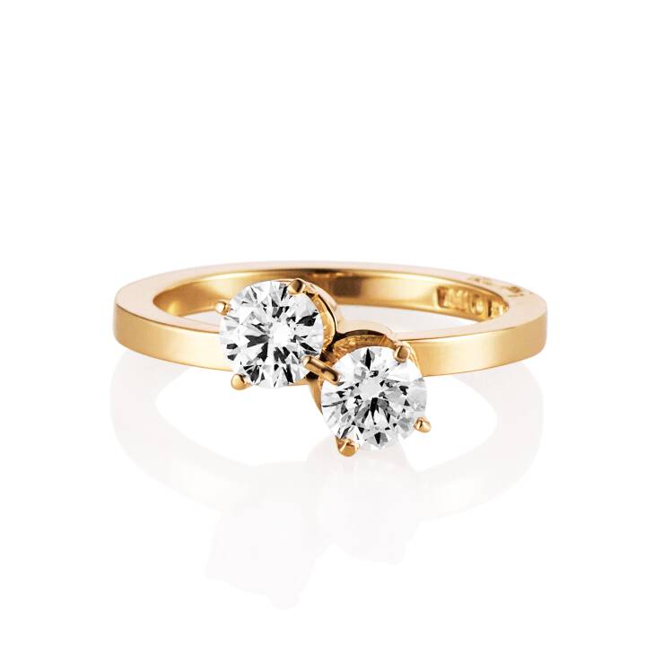 Twin Star Ring Goud in de groep Ringen / Verlovings- & trouwringen bij SCANDINAVIAN JEWELRY DESIGN (13-101-02054)