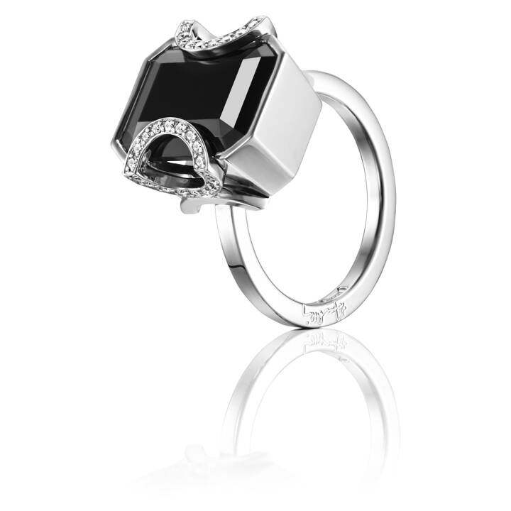 Little Magic Star - Onyx Ring Witgoud in de groep Ringen / Witgouden ringen bij SCANDINAVIAN JEWELRY DESIGN (13-102-01242)