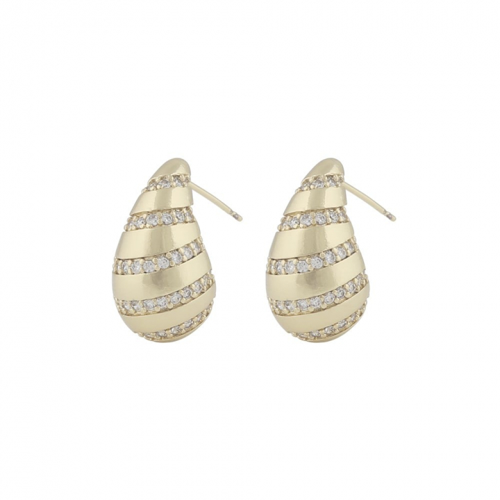 Yenni stone small ear gold in de groep Oorbellen / Gouden oorbellen bij SCANDINAVIAN JEWELRY DESIGN (1302-6700-251)