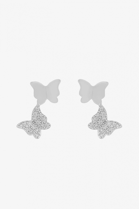 Vega short ear Silver clear in de groep Oorbellen / Zilveren oorbellen bij SCANDINAVIAN JEWELRY DESIGN (1313-6600-012)