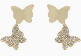 Vega short ear Gold clear in de groep Oorbellen / Gouden oorbellen bij SCANDINAVIAN JEWELRY DESIGN (1313-6600-251)