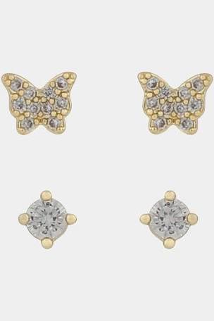 Vega ear set Gold clear in de groep Oorbellen / Gouden oorbellen bij SCANDINAVIAN JEWELRY DESIGN (1313-6800-251)