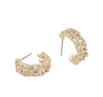 Vega stone oval ear Gold clear in de groep Oorbellen / Gouden oorbellen bij SCANDINAVIAN JEWELRY DESIGN (1313-7200-251)