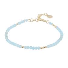 Harper neck 45 Gold light blue in de groep Kettingen / Gouden kettingen bij SCANDINAVIAN JEWELRY DESIGN (1314-0145-378)