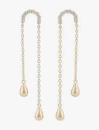 Fanny dubbel chain earrings gold in de groep Oorbellen / Gouden oorbellen bij SCANDINAVIAN JEWELRY DESIGN (1323-6200-251)