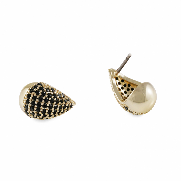 Naomi drop ear Black in de groep Oorbellen / Gouden oorbellen bij SCANDINAVIAN JEWELRY DESIGN (1334-6200-064)