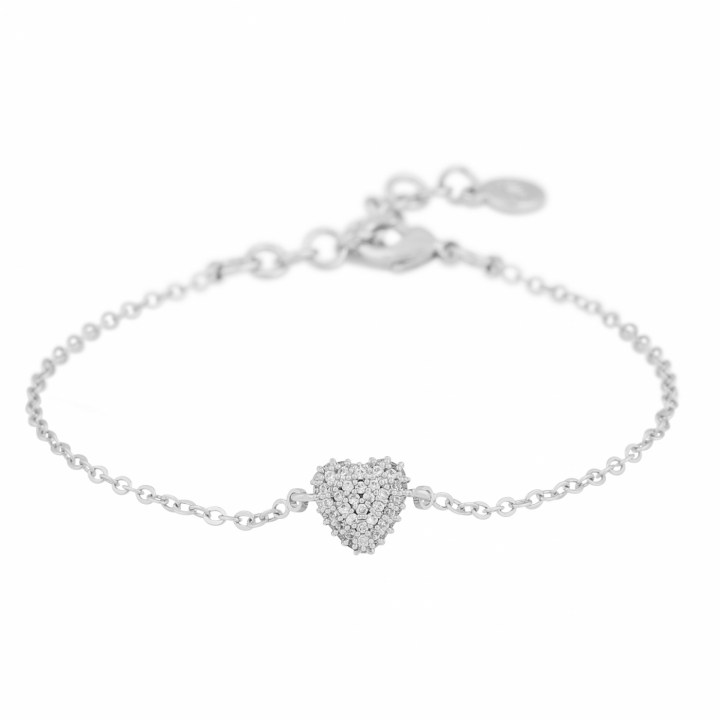 Stina heart chain brace Silver in de groep Armbanden / Zilveren armbanden bij SCANDINAVIAN JEWELRY DESIGN (1336-3700-012)