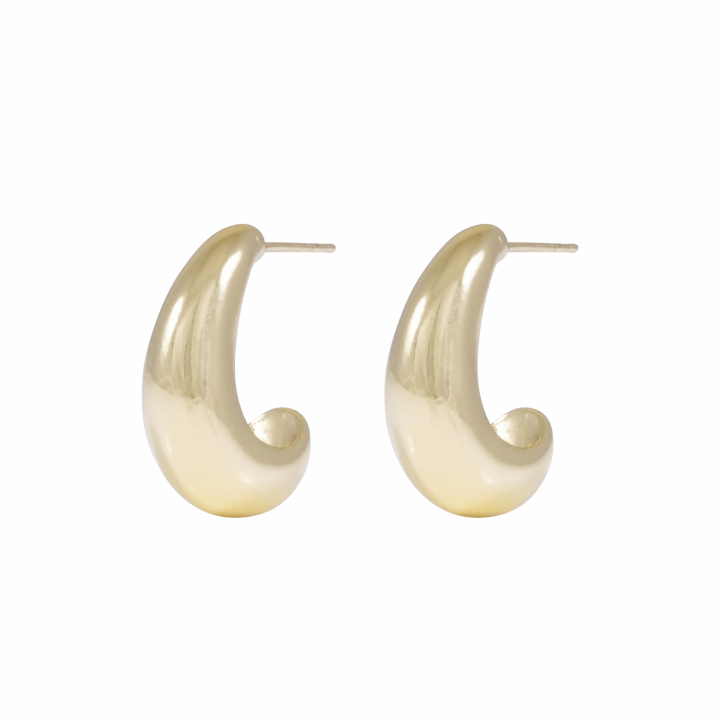 Honey drop oval Earring Gold in de groep Oorbellen / Gouden oorbellen bij SCANDINAVIAN JEWELRY DESIGN (1354-7000-257)
