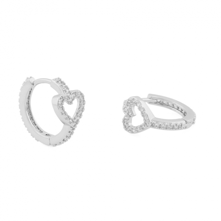 Nisi heart ring Earrings Silver in de groep Oorbellen / Zilveren oorbellen bij SCANDINAVIAN JEWELRY DESIGN (1356-6400-012)