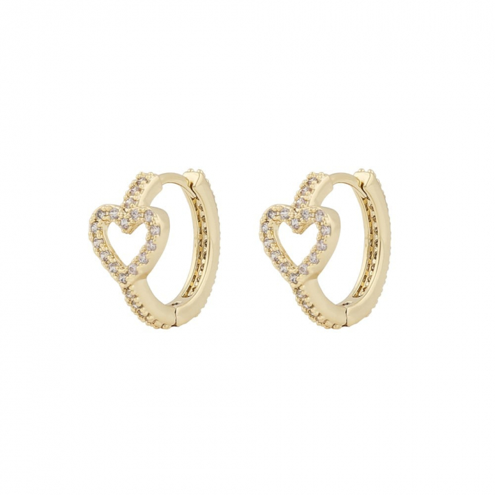 Nisi heart ring Earring Gold in de groep Oorbellen / Gouden oorbellen bij SCANDINAVIAN JEWELRY DESIGN (1356-6400-251)