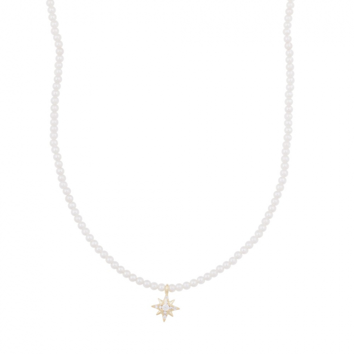 Stellaris pendant pearl neck gold in de groep Kettingen / Gouden kettingen bij SCANDINAVIAN JEWELRY DESIGN (1357-0342-362)