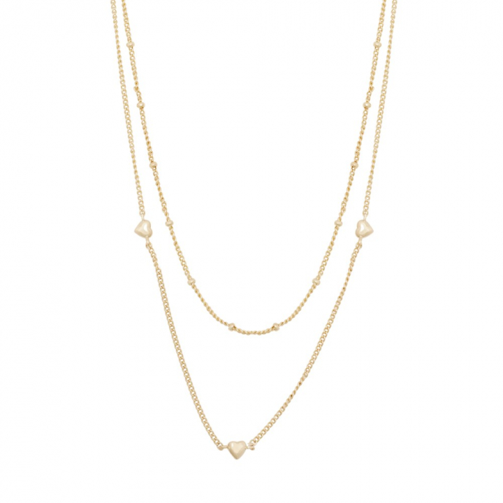 Lovely double chain neck 40 plain gold - 40 cm in de groep Kettingen / Gouden kettingen bij SCANDINAVIAN JEWELRY DESIGN (1363-0140-257-40)