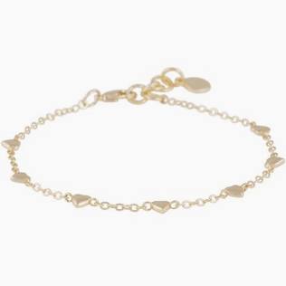 Lovely small hearts chain Bracelet Gold in de groep Armbanden / Gouden armbanden bij SCANDINAVIAN JEWELRY DESIGN (1363-3500-257)