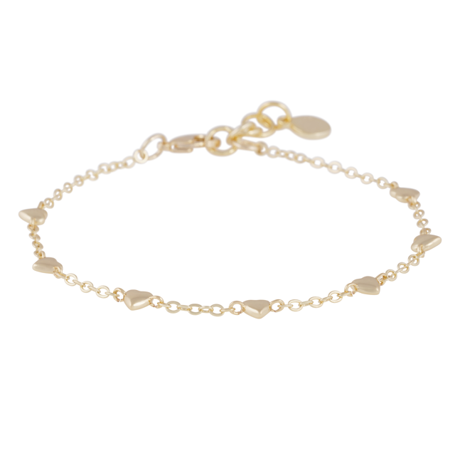 Lovely small hearts chain Bracelet Gold in de groep Armbanden / Gouden armbanden bij SCANDINAVIAN JEWELRY DESIGN (1363-3500-257)