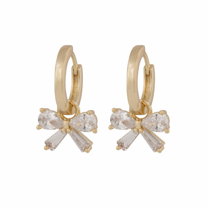 Eira bow ring Earrings Gold in de groep Oorbellen / Gouden oorbellen bij SCANDINAVIAN JEWELRY DESIGN (1368-6900-251)