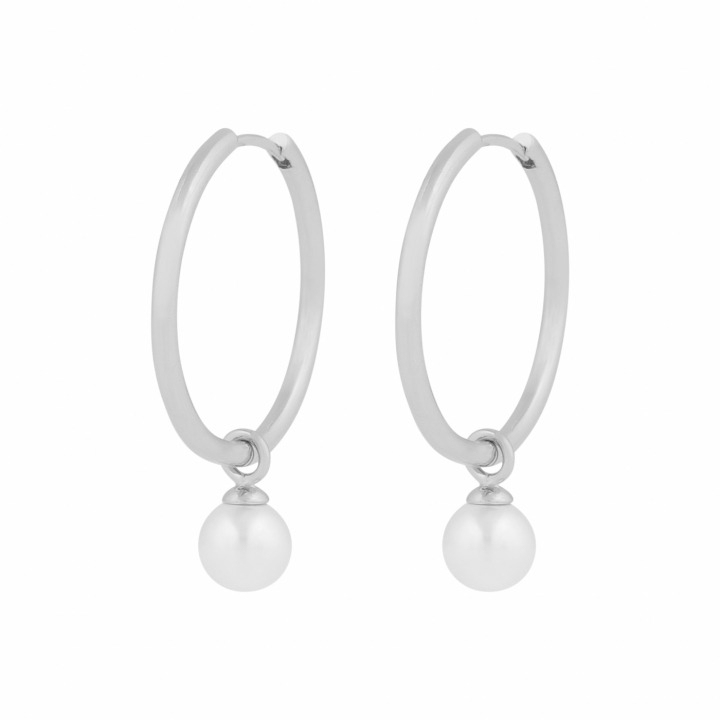 Karan pendant ring Earrings Silver in de groep Oorbellen / Pareloorbellen bij SCANDINAVIAN JEWELRY DESIGN (1399-6400-010)