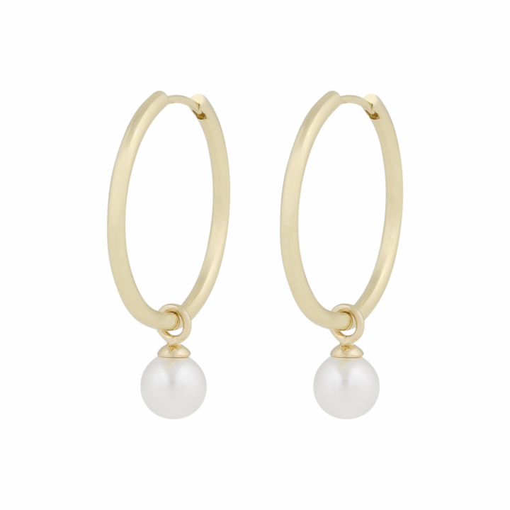 Karan pendant ring Earrings Gold in de groep Oorbellen / Pareloorbellen bij SCANDINAVIAN JEWELRY DESIGN (1399-6400-362)