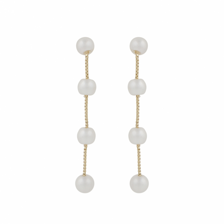 Karan chain Earrings Gold in de groep Oorbellen / Pareloorbellen bij SCANDINAVIAN JEWELRY DESIGN (1399-6600-362)