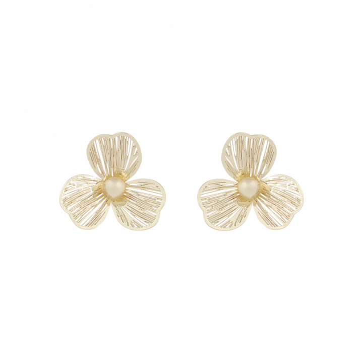 Flora petal Earrings Gold in de groep Oorbellen / Gouden oorbellen bij SCANDINAVIAN JEWELRY DESIGN (1400-6400-257)