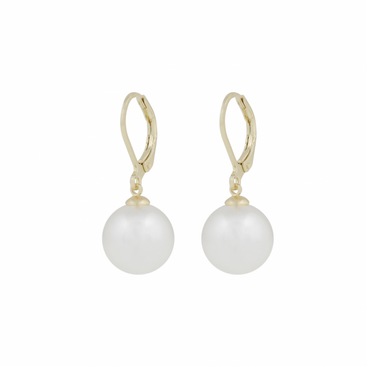 Jackie hook Earrings  12mm Gold in de groep Oorbellen / Pareloorbellen bij SCANDINAVIAN JEWELRY DESIGN (1404-6500-362)