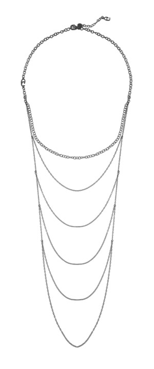 CU draped Kettingen black 90 cm in de groep Kettingen / Zilveren kettingen bij SCANDINAVIAN JEWELRY DESIGN (1421240009)