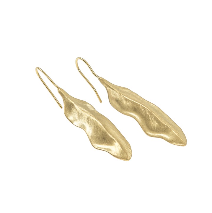 Feather Oorbel goud in de groep Oorbellen / Gouden oorbellen bij SCANDINAVIAN JEWELRY DESIGN (1422420006)