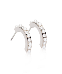 NT Pendant Mixed Curved 15 mm, Crystal/White in de groep Oorbellen / Pareloorbellen bij SCANDINAVIAN JEWELRY DESIGN (15-12147-159)