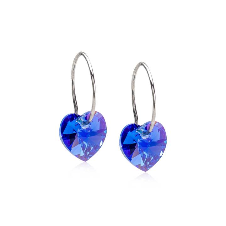 NT Heart 10 mm, Sapphire in de groep Oorbellen bij SCANDINAVIAN JEWELRY DESIGN (15-1255-04)