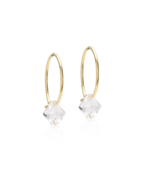 GT Ear Ring 14 mm, Bicone 6 mm, Crystal in de groep Oorbellen / Gouden oorbellen bij SCANDINAVIAN JEWELRY DESIGN (15-1347-01)