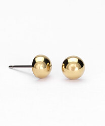 GT Half ball 6 mm gold in de groep Oorbellen / Gouden oorbellen bij SCANDINAVIAN JEWELRY DESIGN (15-1387-00)