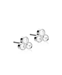 ST Clover 6 mm, Crystal in de groep Oorbellen / Zilveren oorbellen bij SCANDINAVIAN JEWELRY DESIGN (15-1425-01)